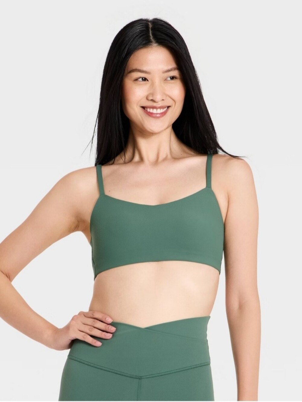 Women's Everyday Soft Light Support Strappy Sports Bra - All In Motion Dark Gree